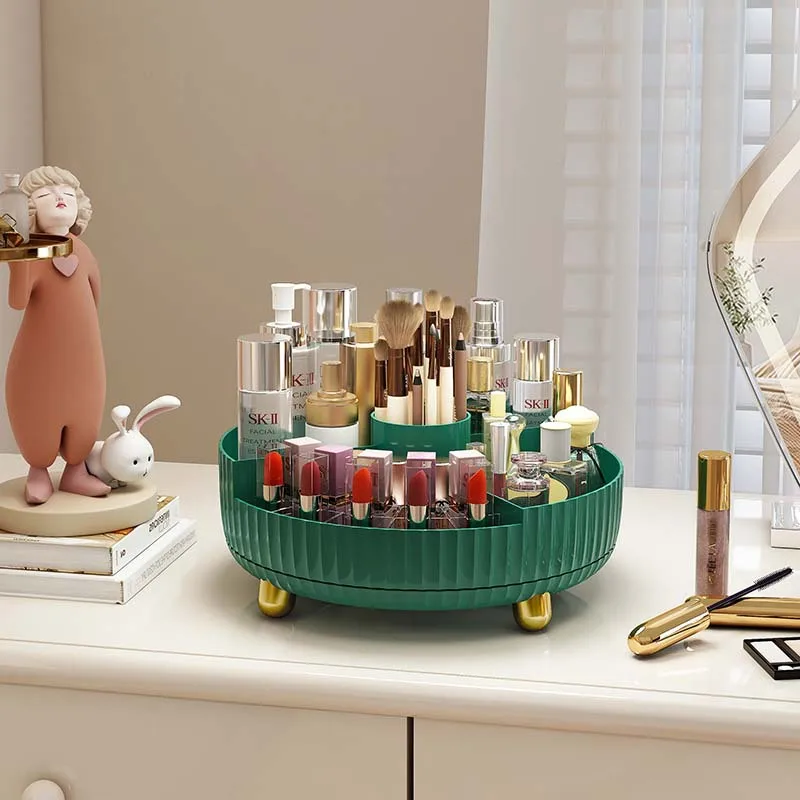 Rotating cosmetics storage box desktop large capacity 360 degree skin care product storage rack dressing table simple storage... 4