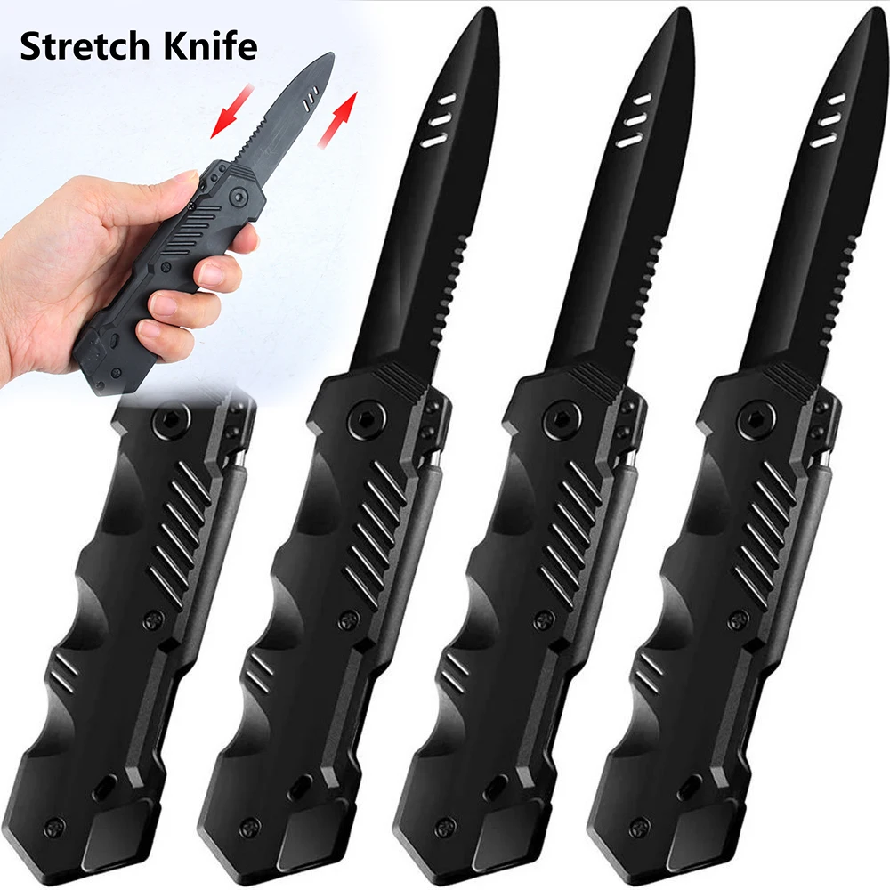 JRYXDS - Lot De 2 Couteaux Rétractables En Plastique - 18.8 Cm, Noir, Pour Farces, Magie, Halloween