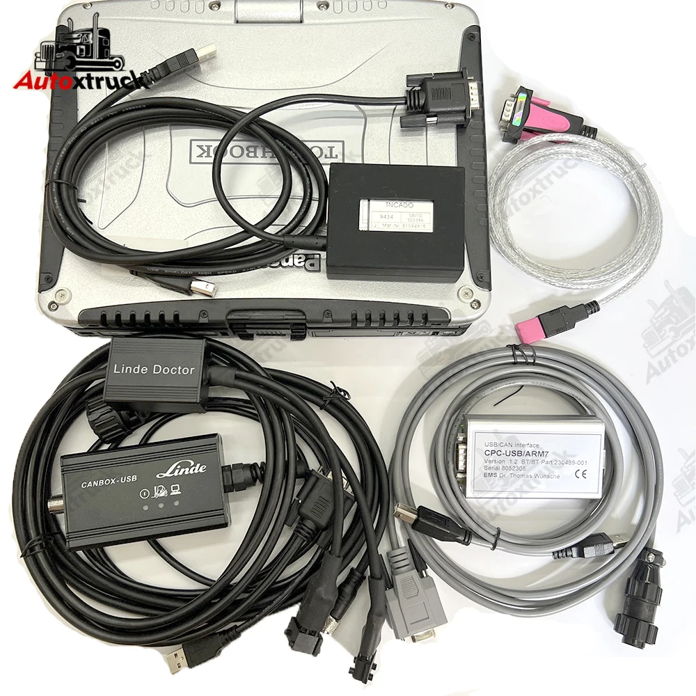 

Communication TruckCom For Toyota BT Judit Incado Linde LSG canbox doctor Diagnostic tool Forklift CAN Interface CF19 Laptop