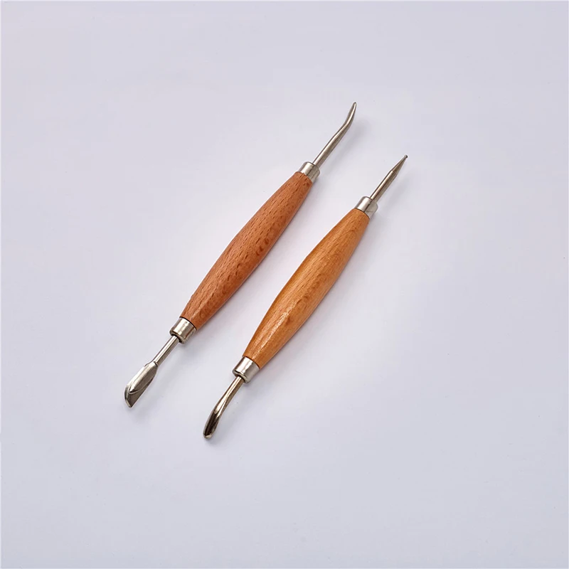 Leather Craft Tool Set Modeling Stylus Carving Tool Embossing Carving Blade Press Design 2pcs