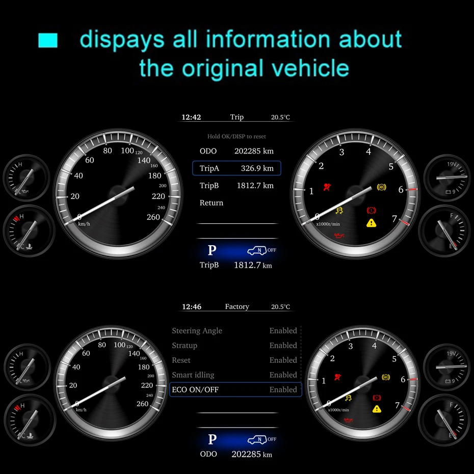 Grupo de instrumentos de cabina Virtual Digital de 12,3 pulgadas para Toyota Land Cruiser Prado 150 2009-2017 velocímetro de Panel de tablero 5