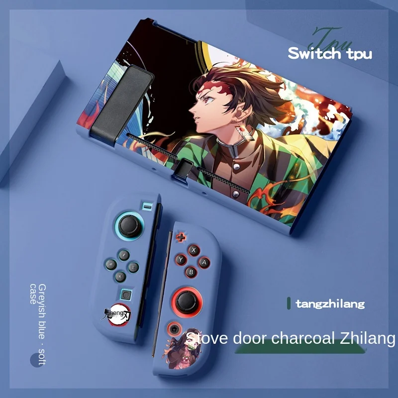 Demon Slayer Per Nintendo Switch Case Kamado Tanjirou Gamepad Split Switch Anime Cool Cartoon Custodia Protettiva Morbida Cover Shell