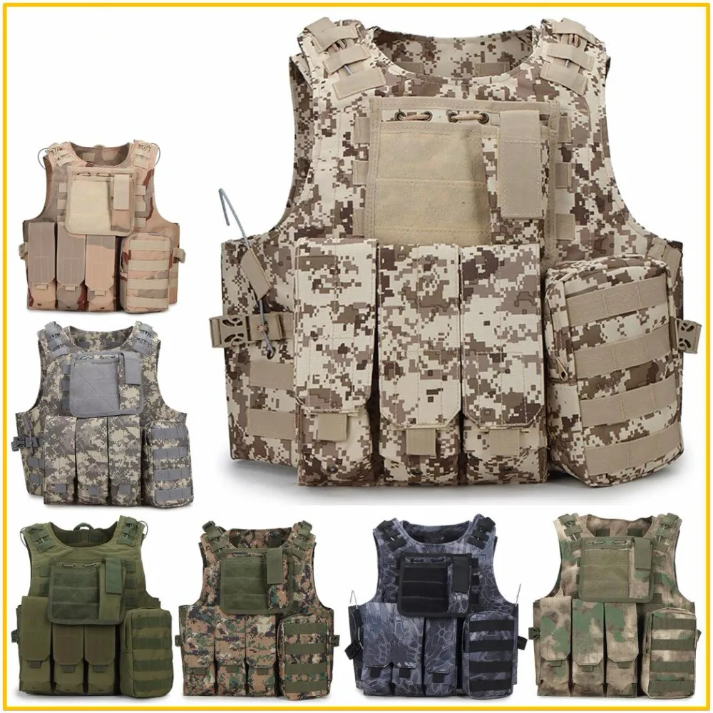 Gilet Tactique Camouflage Vert – Équipement Militaire Airsoft Et Chasse – Adulte Taille Unique – Neuf