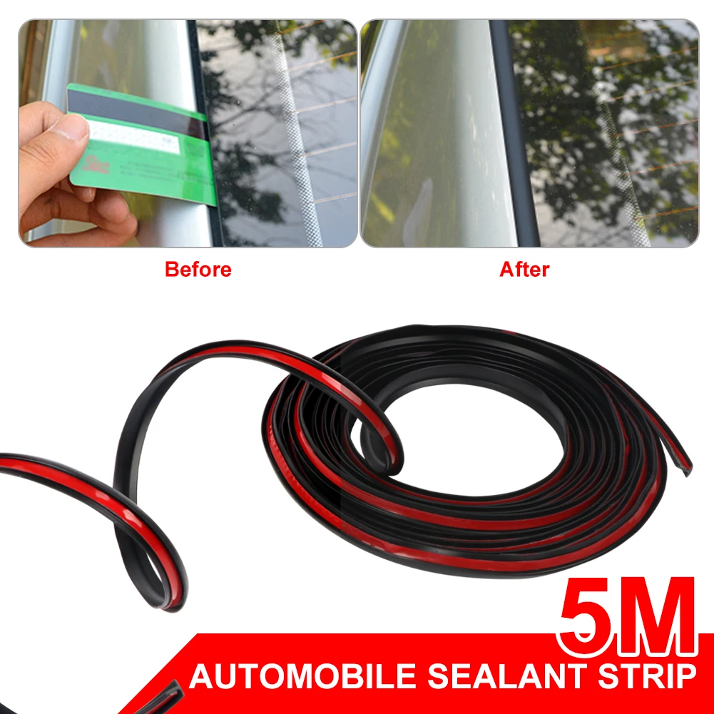 

5M Rubber Sealing Strip Universal Front Rear Bumper Lip Side Skirt Fender Headlight T-shaped Weatherproof Edge Trim Sealed Strip