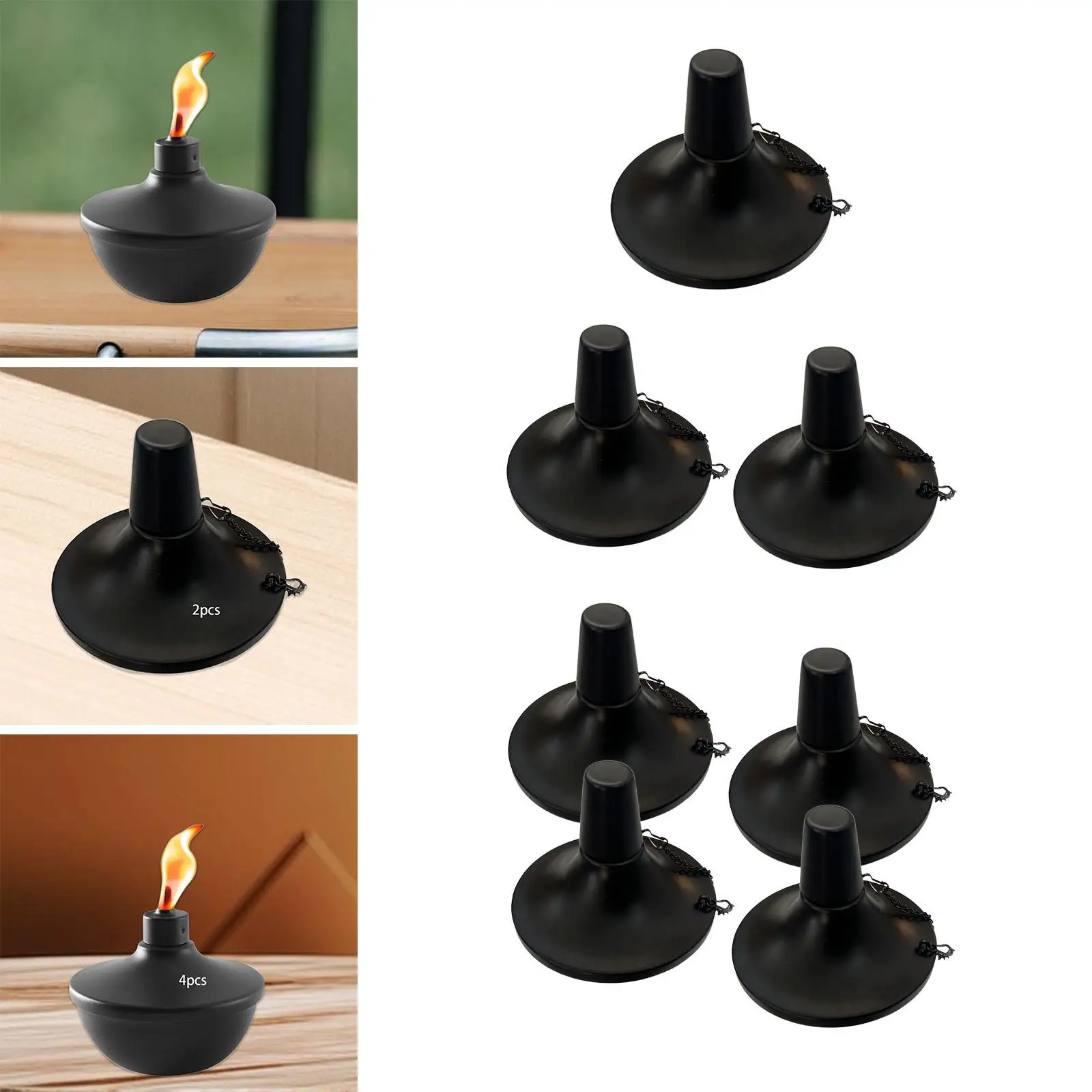 Metal Table Top Torch Outdoor Lightweight High Capacity Rust Resistant Landscape Lanterns Torch for Garden Party Deck Decor Yard
