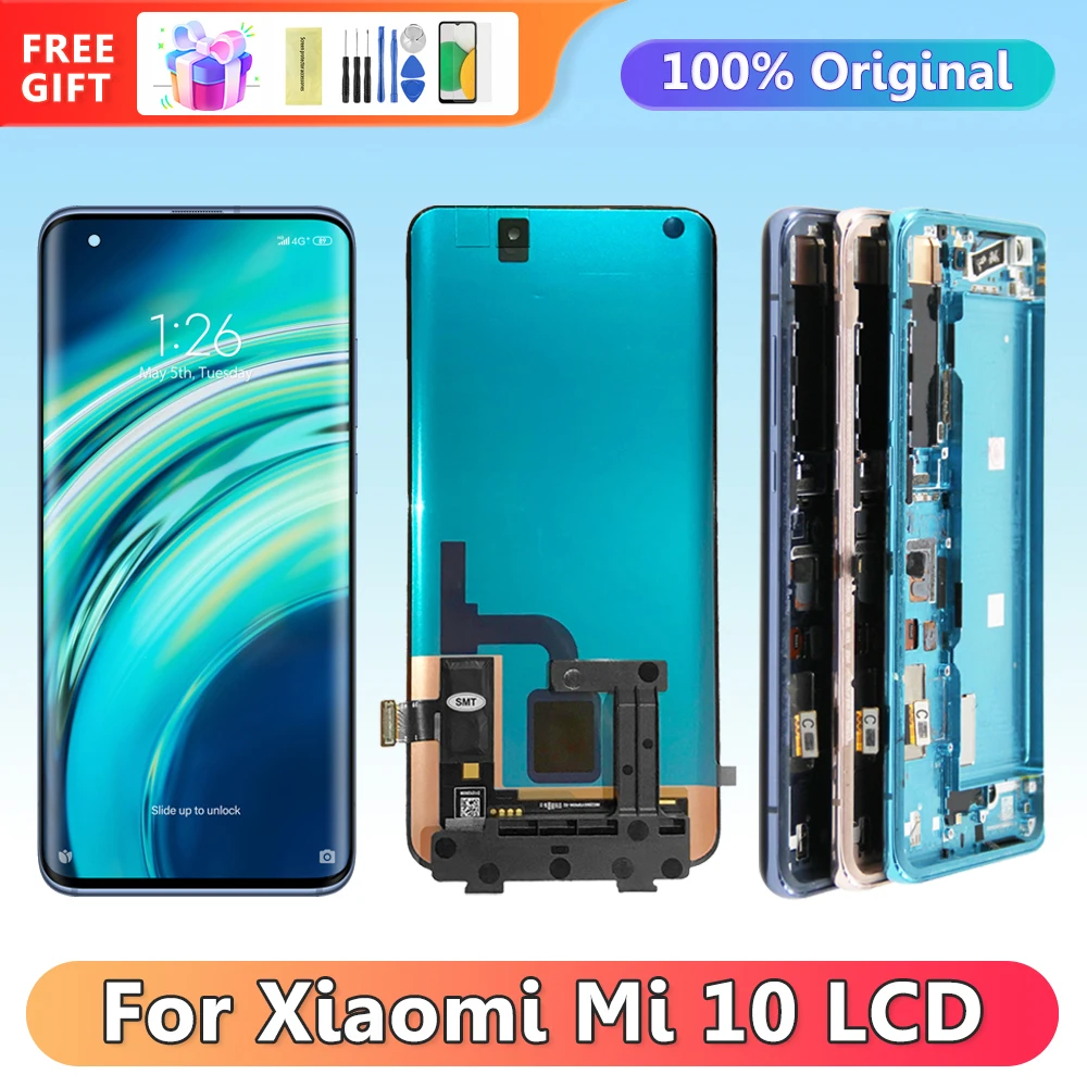 

Дисплей 6,67 ''в сборе для Xiaomi Mi 10 Pro 5G M2001J1G, ЖК-дисплей, цифровой сенсорный экран для Xiaomi Mi 10 5G M2001J2G M2001J2I