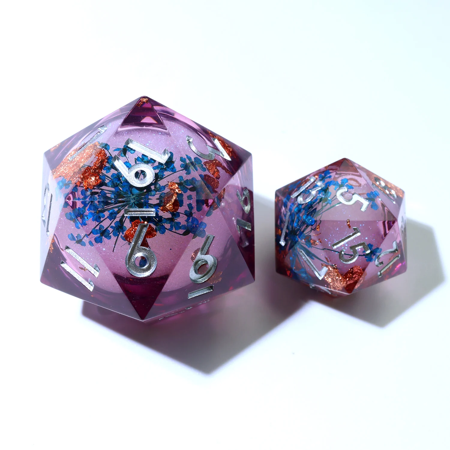 33MM Large D20 Dice,Resin Blue Flower Board Games D20 Dice,Role Playing Table Game RPG Gift-Liquid 6