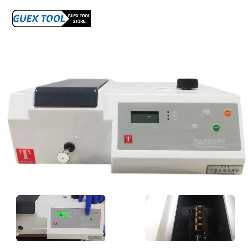 

721 Visible Spectrometer UV Tester Spectral Broadband Wavelength 325-1050nm UV-Vis Photometer with Analyser Corvette Kit