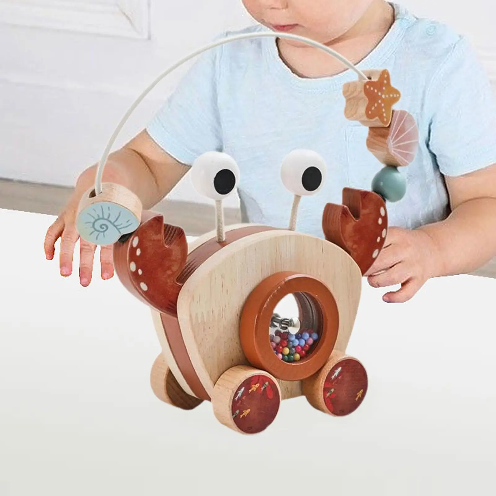 Baby Pull Along Toy Animal Push and Pull Along Toy for Boys Girls Children