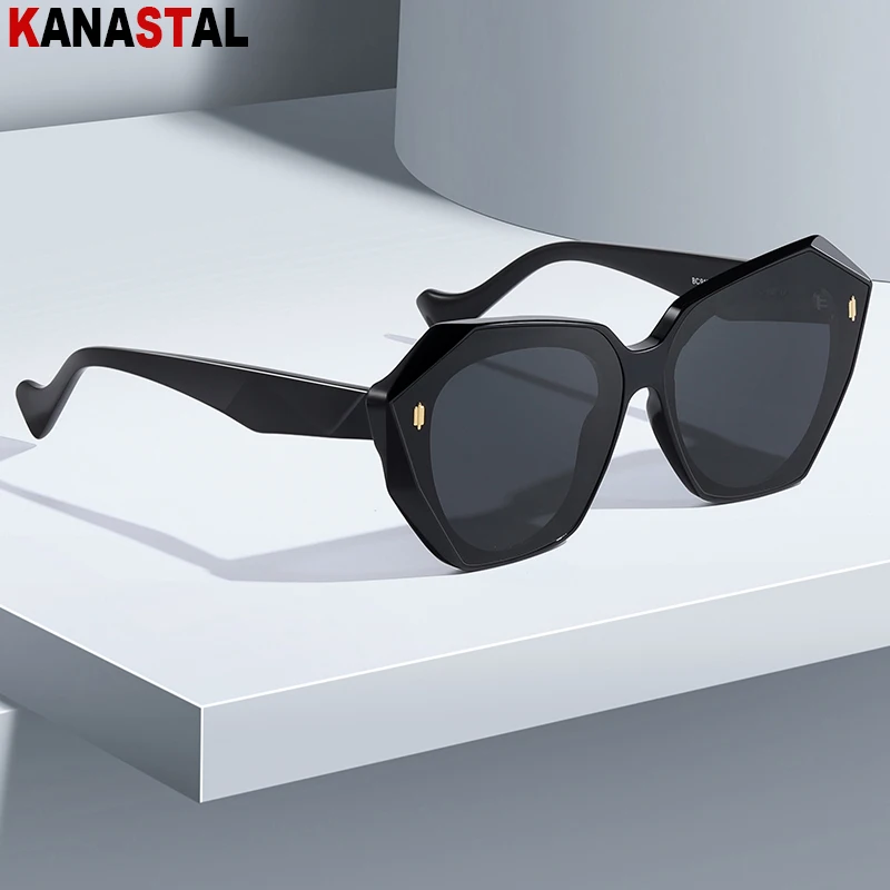 

Fashion Polarized Sunglasses Women UV400 Sun Glasses Acetate Fibre Eyeglasses Frame Beach Party Travel Anti Glare Shade Eyewear
