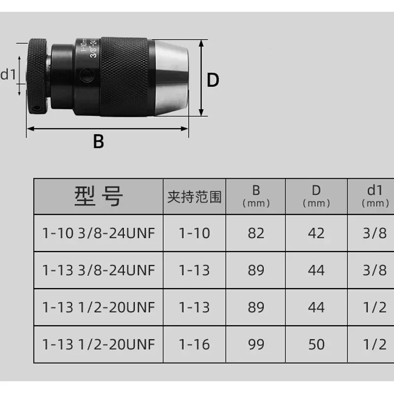 16UNF 20UNF 24UNF Thread Dril Chuck Collet Chuck 3/8-24UNF 1-16 5/8-16UNF Keyless Self-tightening for Drilling Machine ZCD