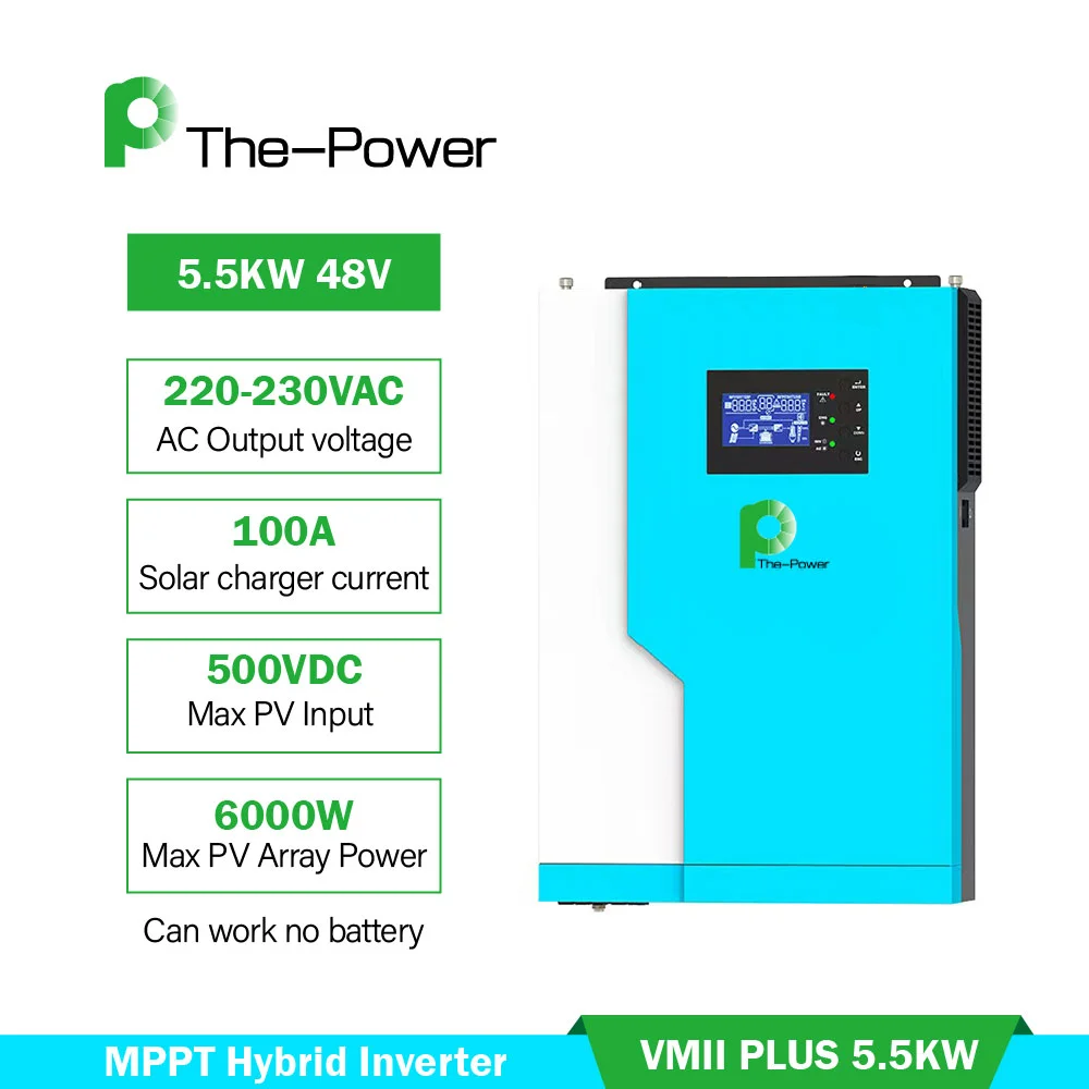 The Power 5500W 48V Rated Power Solar Inverter in 100A MPPT Hybird Invert High PV Input Voltage