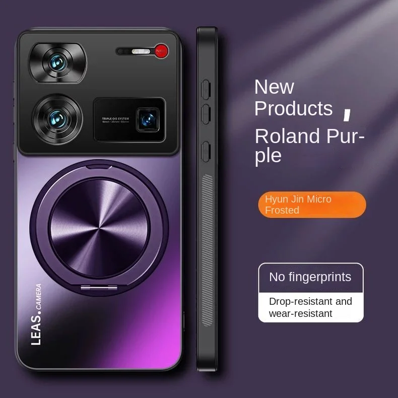 Hard Matte Magnetic Protective Back Cover Case with Ring Stand