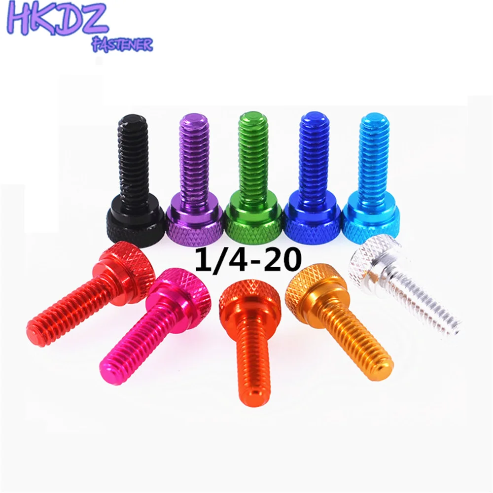 

1/4-20 Colorful Knurled Hand Screws Telescope Camera Quick Release Holding Step Screw Aluminum Alloy