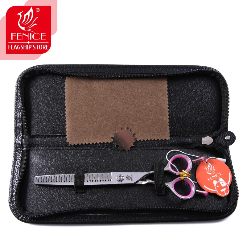 Fenice 6.75/7.0 inch Thinning Scissors Grooming Kit For Dog Professional Groomer Tool JP440C Thinning Rate About 70% dog grooming scissors dog grooming scissors kit