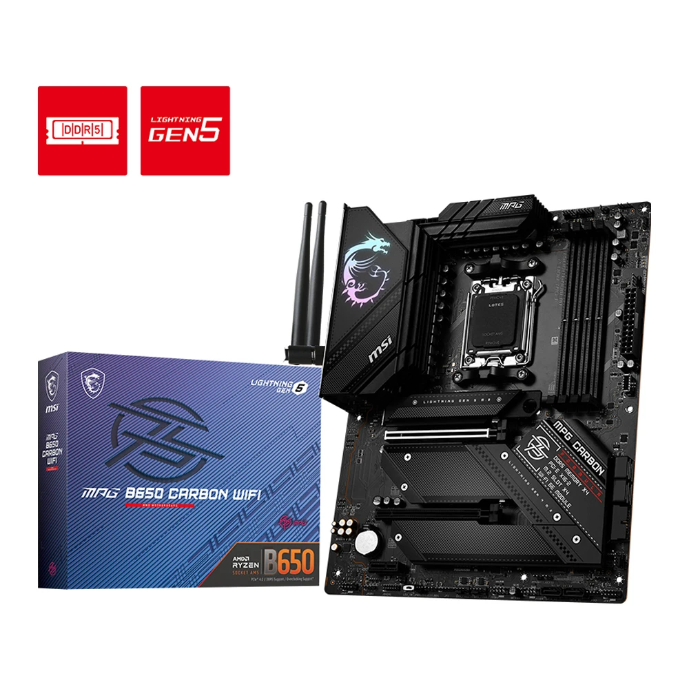 Msi Mpg B650 Scheda Madre Da Gioco Wifi In Carbonio 128Bg Ddr5 Pcie 4.0 M.2 Hdmi/Dp Wi-Fi 6E Amd Ryzen Processori Desktop Serie 7000