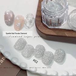 Shimmering Diamond Chrome Nail Glitter Powder - High Gloss Silver Reflection Pigment for DIY Manicure Decoration (FA307 - 2)