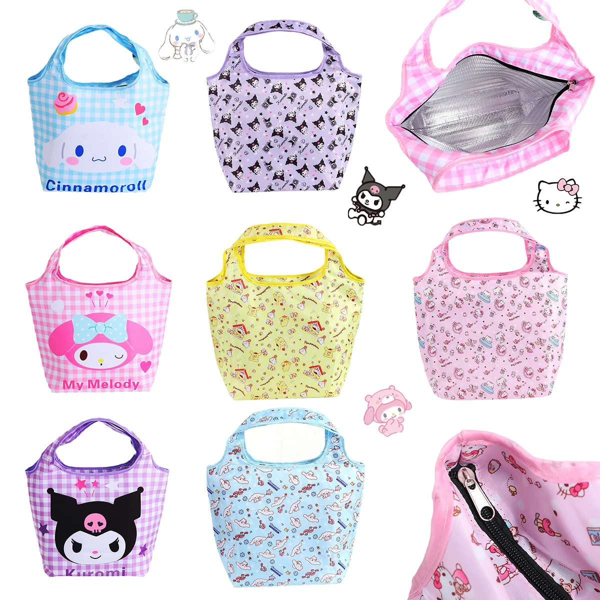 Kawaii Sanrios Cinnamonroll Kuromi My Melody Kt Cat Cartoon Picnic