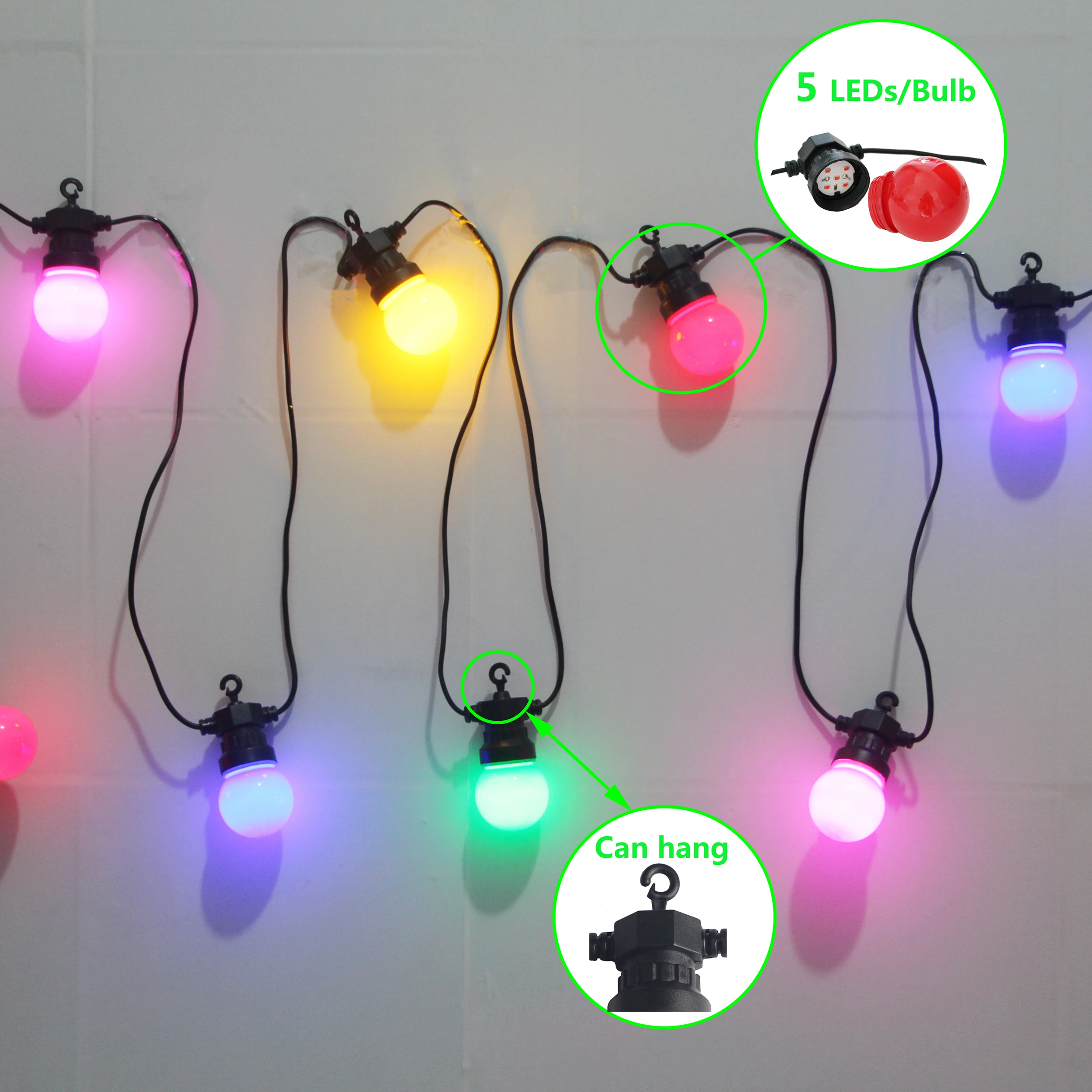 LED String Lights Decorative Lights String Lights LED Fairy Lights 10/20/30 Colorful Bulb Led String Lights Fairy Christmas Outdoor Waterproof Globe Wedding Party Decor Garland For Backyard Patio