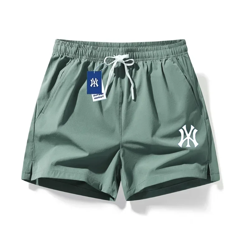 Ice Silk Three-Quarter Fitness Shorts Quick Dry Thin Beach Pants Summer Sports Men's Shorts Trendy Brand Skateboard Long Pants