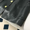 Spring Autumn New High-End Temperament Light Luxury Leather Vest Fashion Design Solid Color Cardigan Jacket Women's Vest Coat 6
