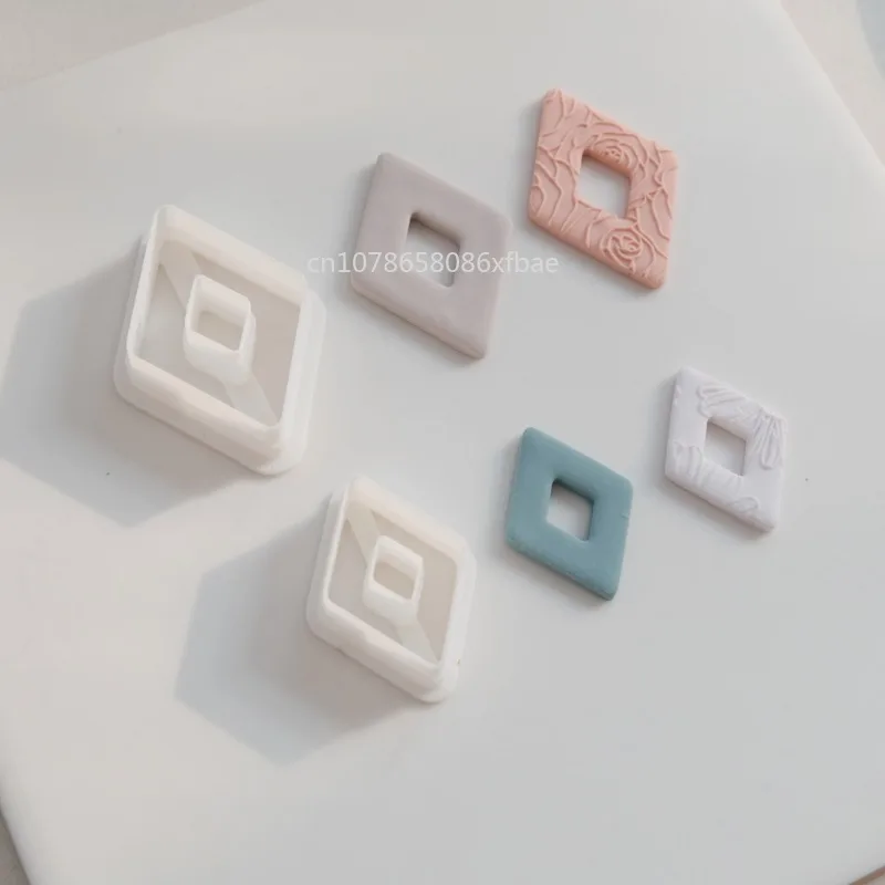 Polymer clay cutter 2Pcs/Set basic geometric hollow shape mold niche design DIY earring jewelry