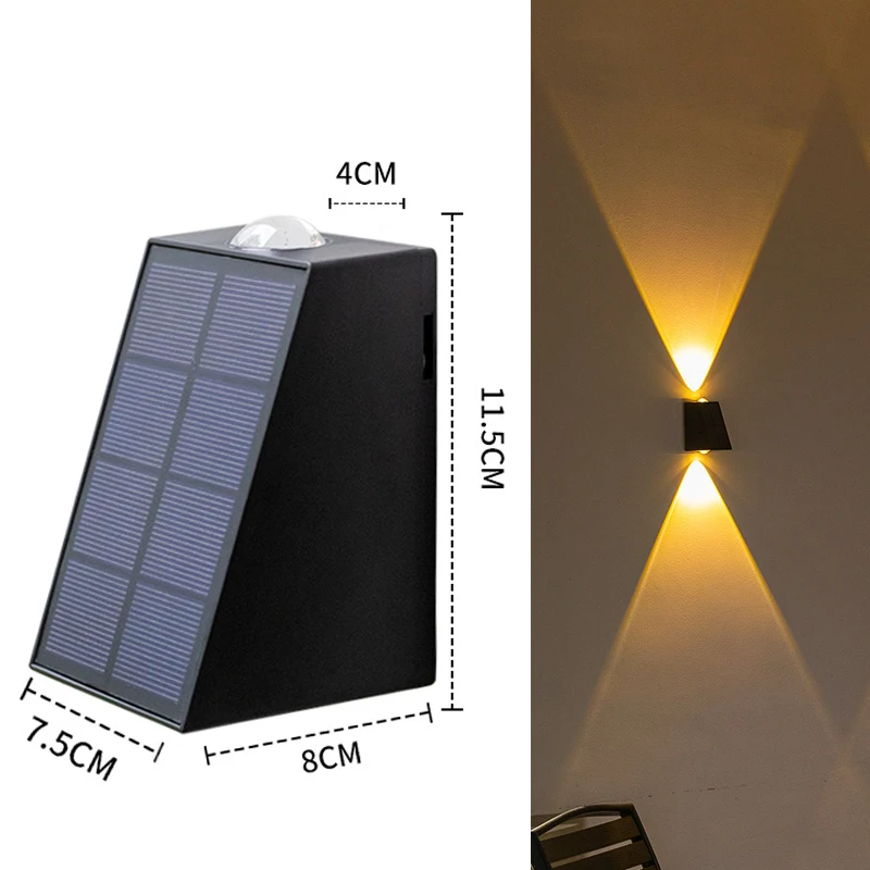 NEW Upgrade LED Outdoor Wall Solar Lights Waterproof Garden Wall Decoration Lighting For Villa Patio Stair Corridor 6