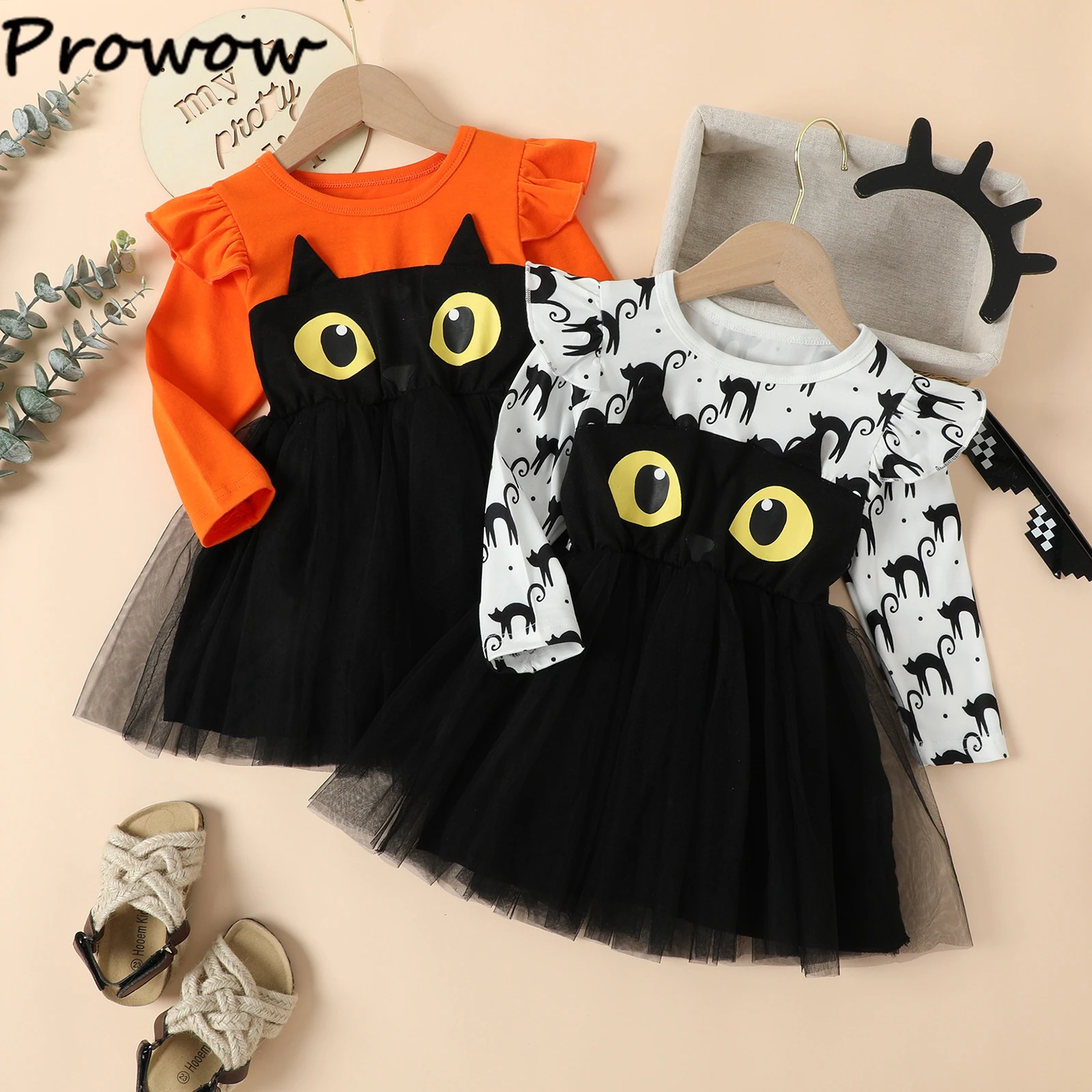 Halloween Costumes Black Clothes 2022 Prowow 2 6y Girl Halloween Dress Black Cat Print Cartoon Princess Dresses For Girls 2022 Festival Halloween Costume For Kids Girls Casual Dresses Aliexpress