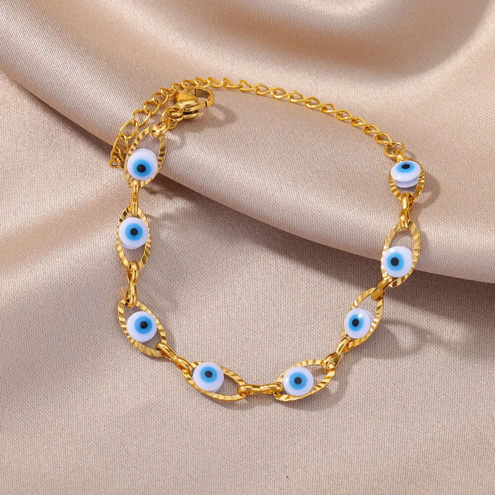 Gothic Rainbow Evil Eye Bracelets For Women Stainless Steel Gold Color Turkish Demon Chain Charm Bracelet Summer Beach Jewelry Best Sellers In Jewelry Gothic Rainbow Evil Eye Bracelets For Women Stainless Steel Gold Color Turkish Demon Chain Charm Bracelet Summer Beach Jewelry Best Sellers In Jewelry