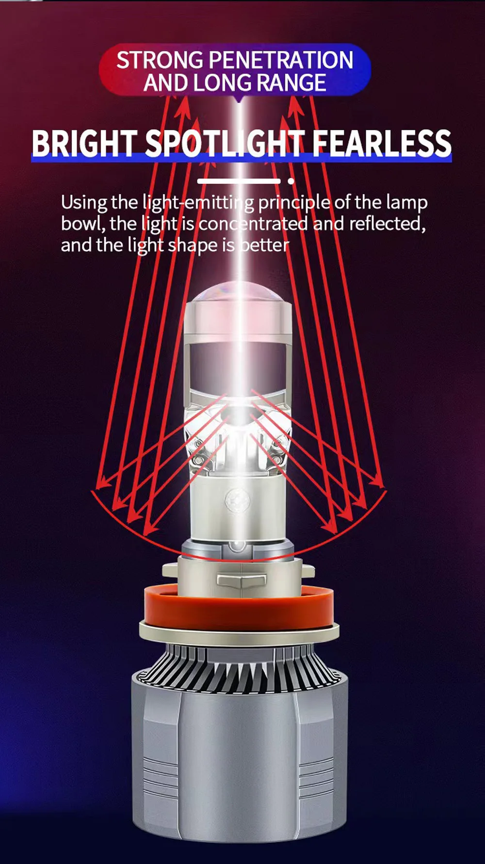 LED 미니 프로젝터 렌즈 Canbus 자동차 헤드라이트 전구, 6000K 램프, 12V 24V RHD LHD, 30000LM, H8, H11, H4, H7, 9005, HB3, 9006, HB4, 2 개