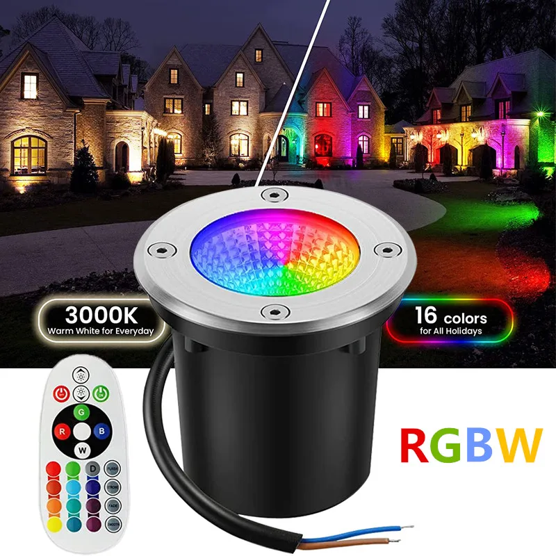 

Outdoor Undergerground Lamp 6W 10W RGBW Warm White LED Landscape Lighting IP65 Waterproof 12V 24V Garden Path Deck Ground Light