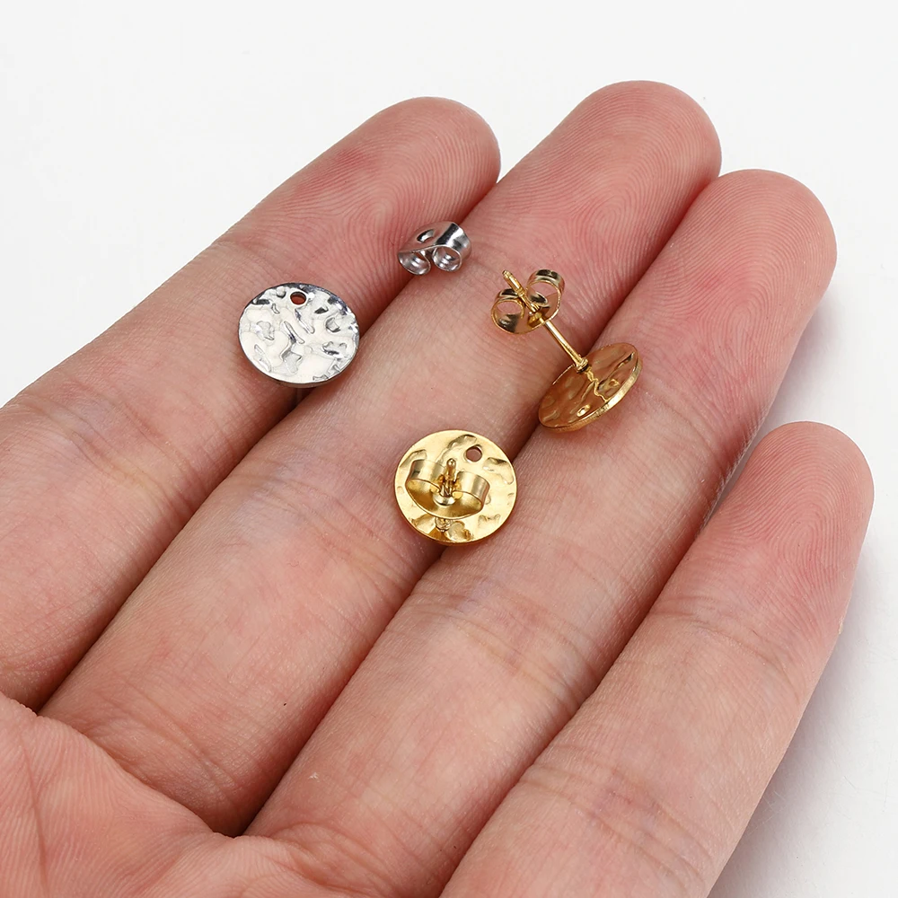 5Pairs Edelstahl Prägung Runde Ohr Bolzen Ohr Stecker Set Ohrring Beiträge Zurück Stopper Ohrringe Piercing DIY Schmuck Machen – Detail 6