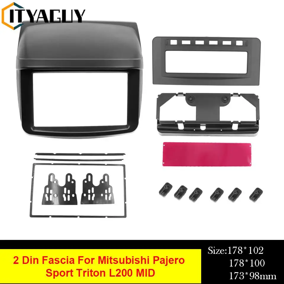 

2Din автомобильный аудио Радио панель для Mitsubishi Pajero Montero Sport Тритон L200 MID DVD Средний стерео рама панель Установка ободок отделка комплект