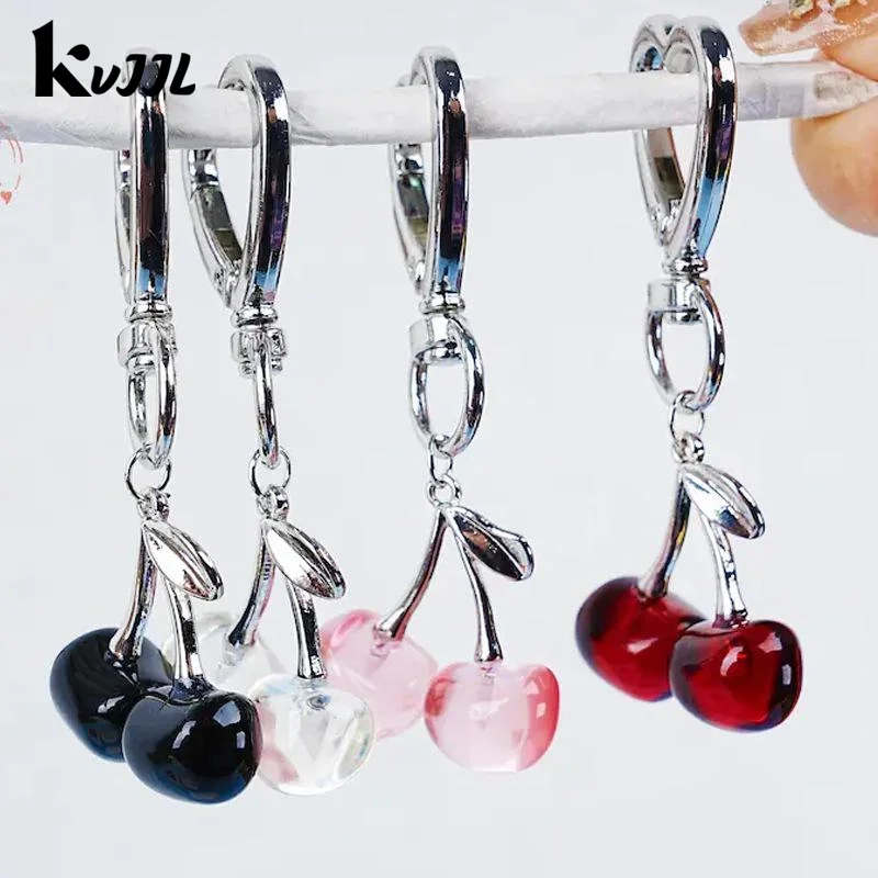 1 stücke Kawaii Kirsche Tasche Geldbörse Charms Anhänger Nette Kirsche Schlüsselbund Für Frauen Auto Schlüssel Dekoration Geschenke Zeug Zubehör