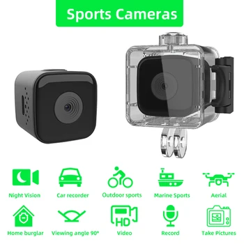 SQ28 미니 카메라 야외 HD 1080p 스포츠 카메라, 다이빙 액션 카메라, 방수 차량 장착 라이딩 녹음기, 256G 지원