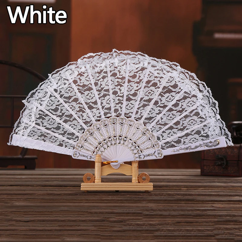 Description Picture 4 of itemBlack Spanish Victorian Hand Fan For Wedding Party Favor Fancy Dress Folding Lace Pocket Fan Cosplay Party Ancient Fan Ornament
