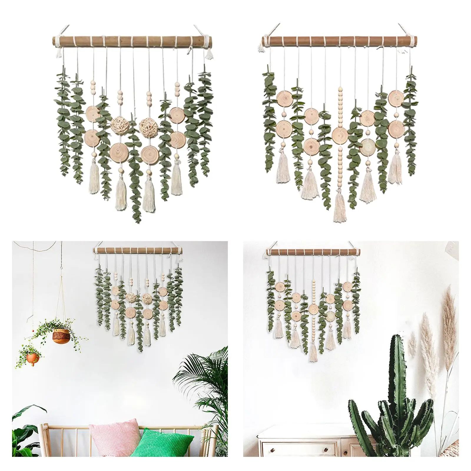 Artificial Eucalyptus Wall Hanging Decor Fake Greenery Bohemian Boho Wall Decor for Bedroom Dining Room Dorm Entryway Nursery