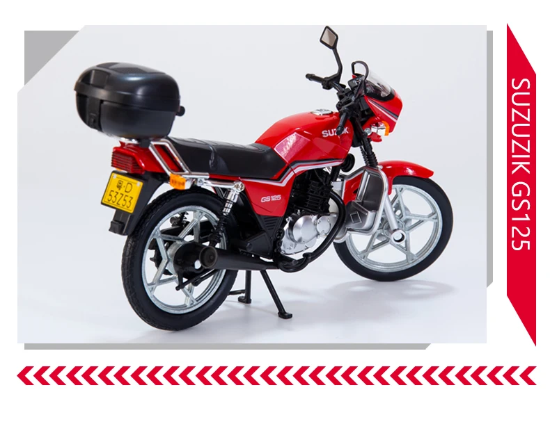 1:12 Suzuki GS125 Motorcycle Diecast Model Alloy Simulation Ornament 