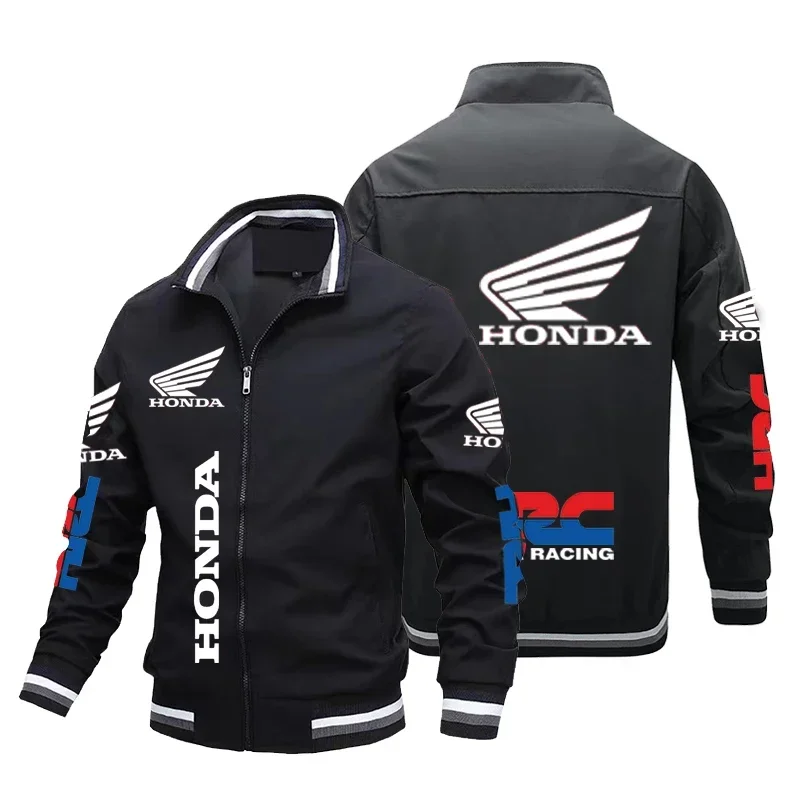 Honda Jacket Honda Car Wing HRC Logo Print Racing Biker Jacket Coats Oversized Outdoor Sport Racing Jacket Honda Men's Clothing 3