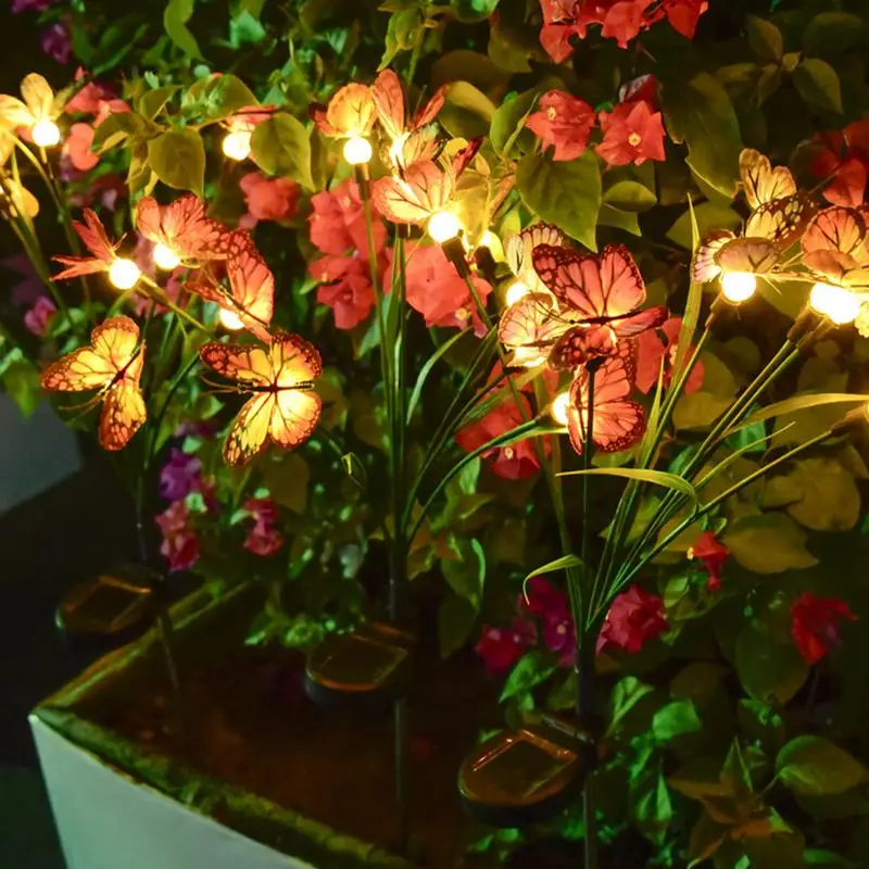 Outdoor Solar Butterfly Lights Firefly LED Lights Butterfly Lamp Butterfly Ground Light Solar Power Landscape Light Outdoor 7 4