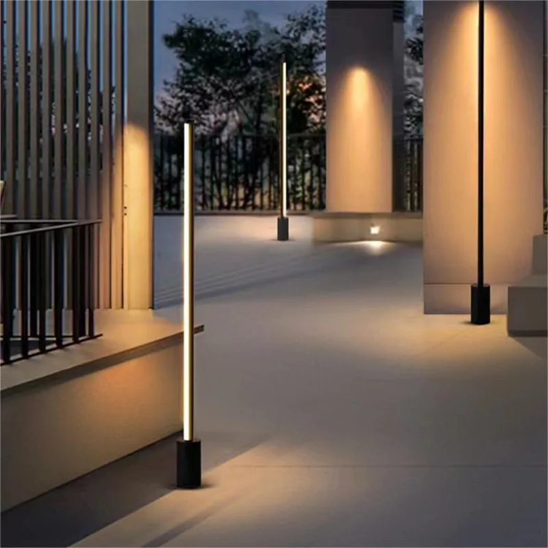 New outdoor floor garden lawn simple villa entrance lamp, solar garden floor lamp