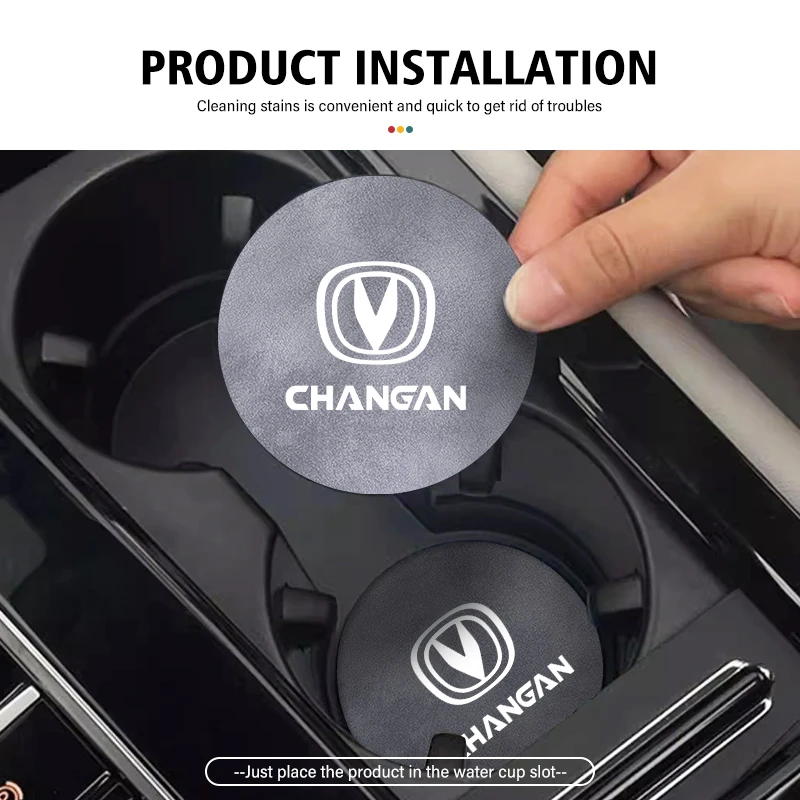 Cup Holder Coasters 2pcs Car Coaster Drink Bottle Holder Anti-slip Mat Water Cup Pad For Changan CX70 CS35 Alsvin CS75 Hunter CS95 CS55 Star RAETON