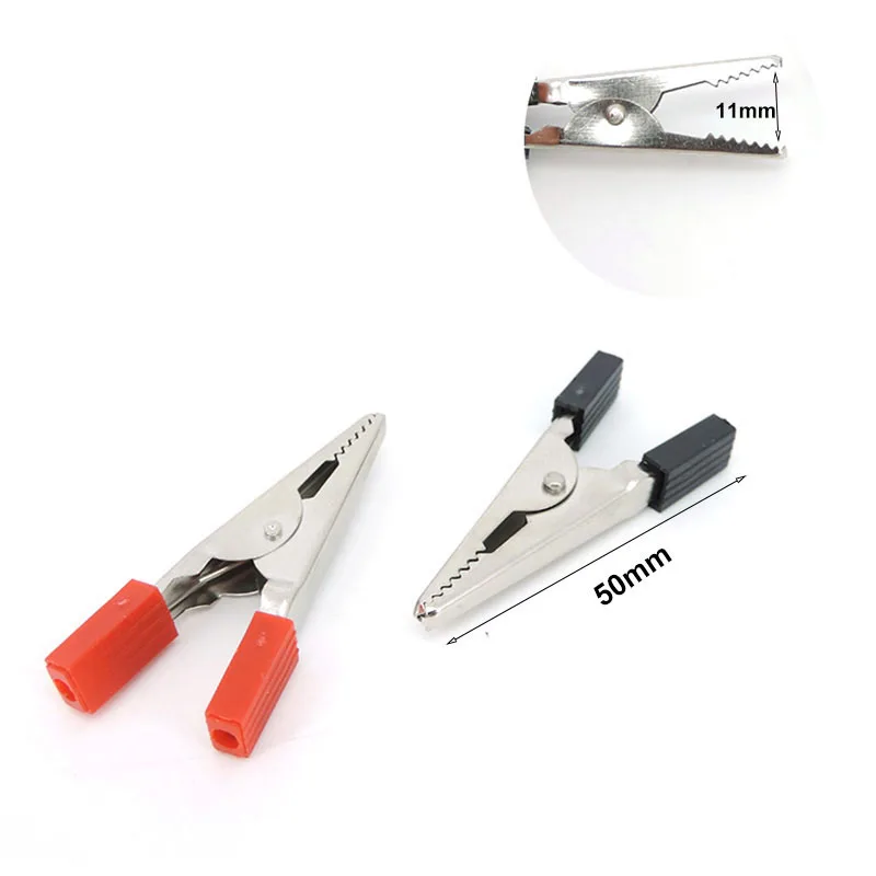 Red Black 5A 50/100/200A 50mm Alligator Clips Crocodile clamp Metal banana Plug Connector for Car Battery Power Test Lead