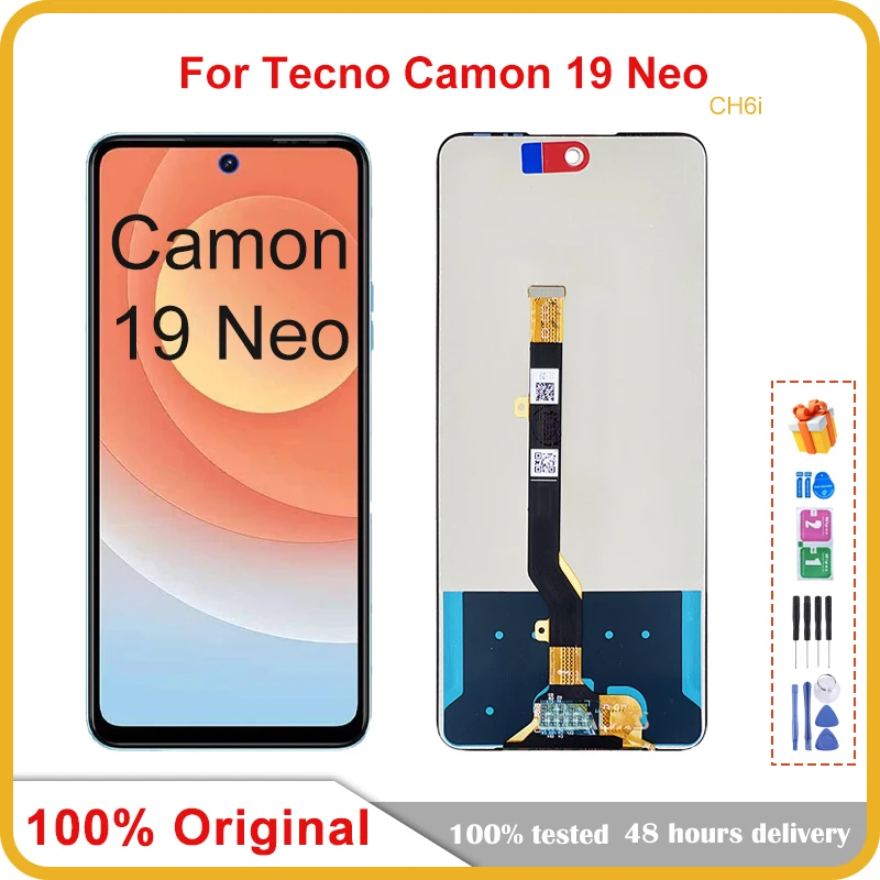 

6.8" Original For Tecno Camon 19 Neo CH6i LCD Display Touch Screen Digitizer Assembly Camon19 NEO LCD Repair Replacement Parts