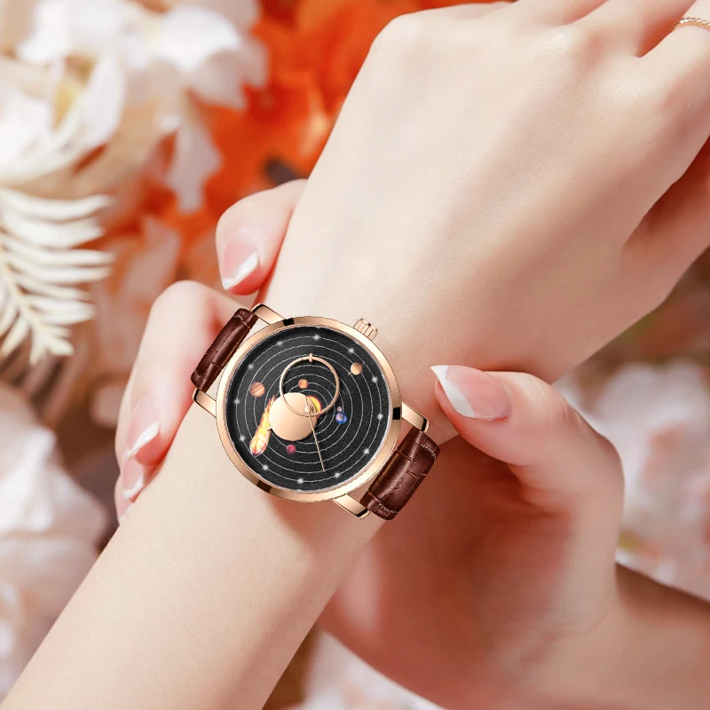 LIGE New Rose Gold Watch Women Watches Ladies Creative Leather Women's Bracelet Watches Female Waterproof Clock Montre Femme+BOX