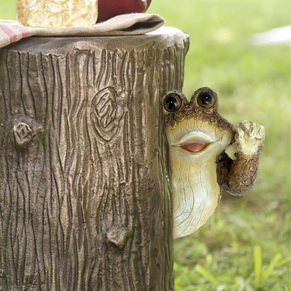 

Frog Garden Statue Resin Frog Tree Peeker Charming Garden Sculpture for Indoor/outdoor Decor Unique Christmas Gift Resin Frog