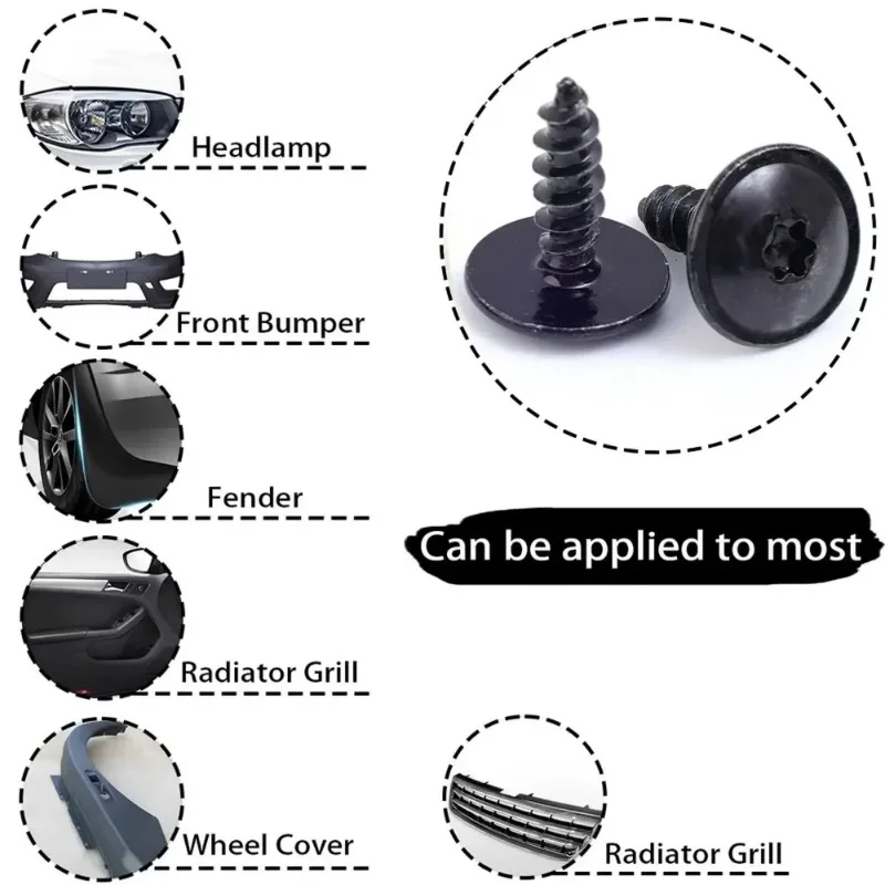 M5*16 Car Self Tapping Screws for Volkswagen B5 Audi Q5 N90974701 Underbody Fenders Wheel Arches Bumper T25 Self Tapping Screw