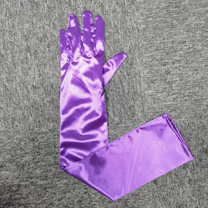 Satin Evening Elbow Length Gloves Opera Style Red Black