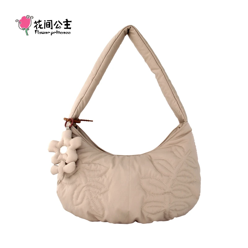 Flower Princess Women's Bag New 2024 Trend Fashion Quilted Underarm Shoulder Strap Handbags Designer Female Small Bags for Women