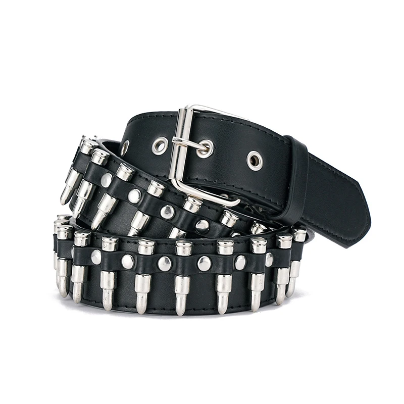 Modischer neuer Bronze-Bullet-Gürtel, Metallgürtel für Männer und Frauen, Punk-Hardware-Jeansgürtel, Y2K-Gürtel, Designer-Gürtel, Damengürtel – Detail 2